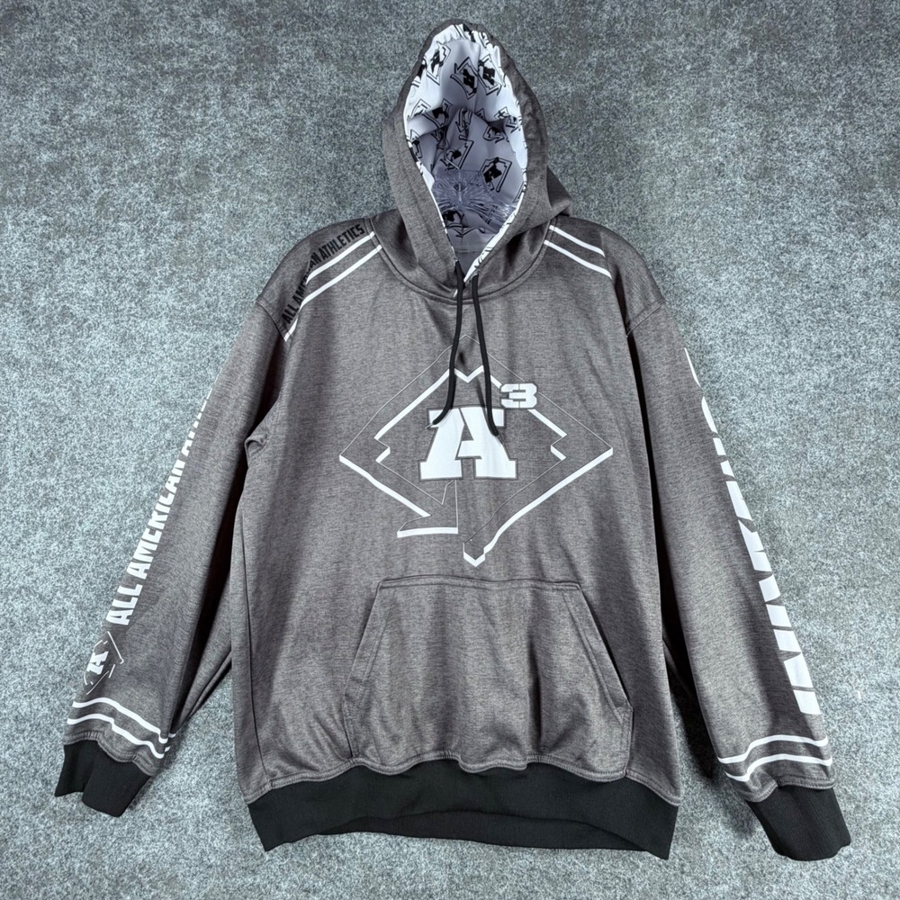 DeMarini All American Athletics Mens Hoodie Size M Gray Polyester Performance